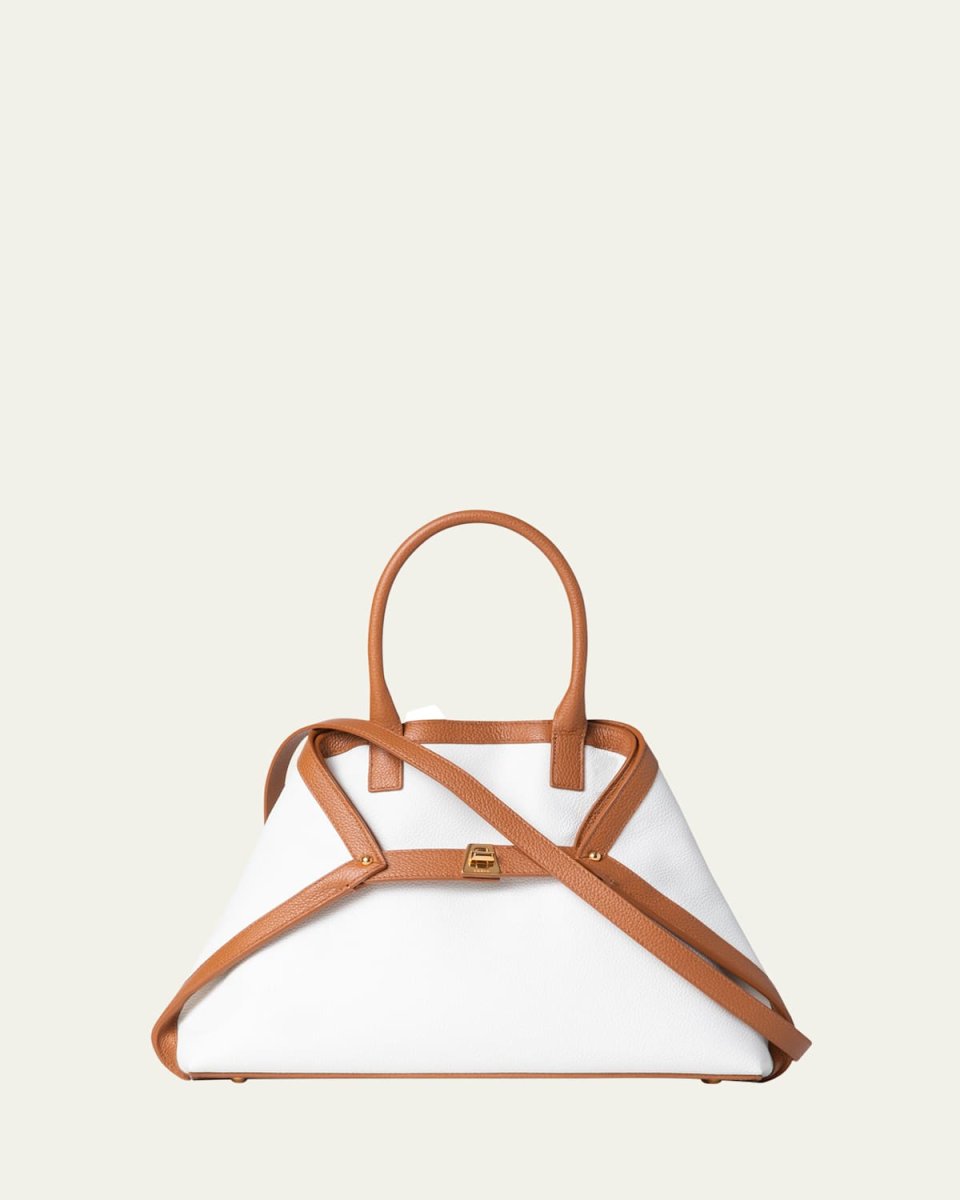 Ai Small Bicolor Leather Top-Handle Bag